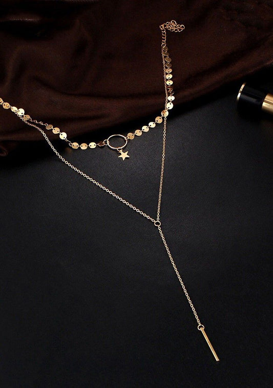 Sparkle & Shine: Gold Star Chain Choker Necklace