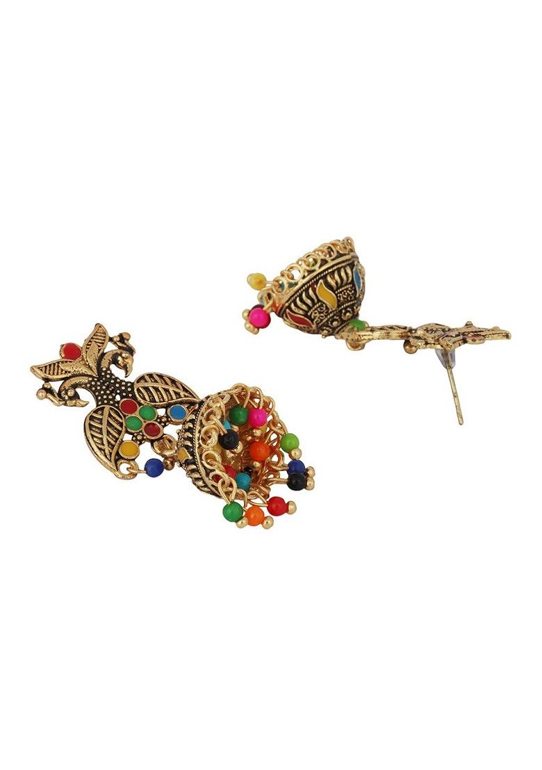 Modern Twist on Traditional Jhumkas – Gold-Plated Earrings