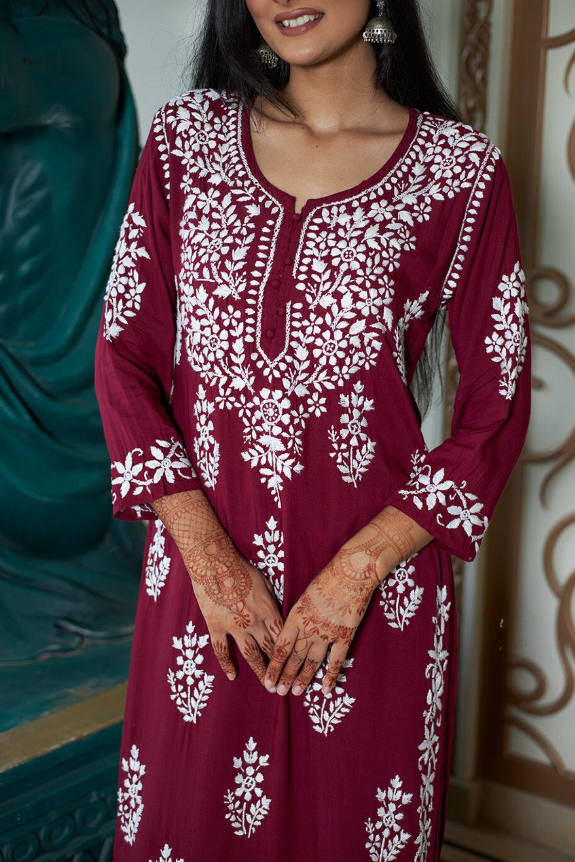 LabelChikankari’s Maroon Persian Knot Co-ord Set: A Fusion of Tradition and Comfort