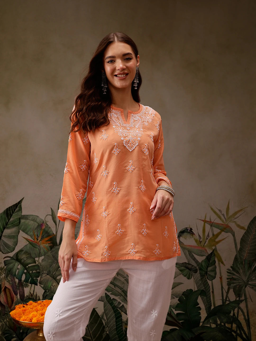 LabelChikankari Muslin Kurti Effortless Style with Handcrafted Embroidery