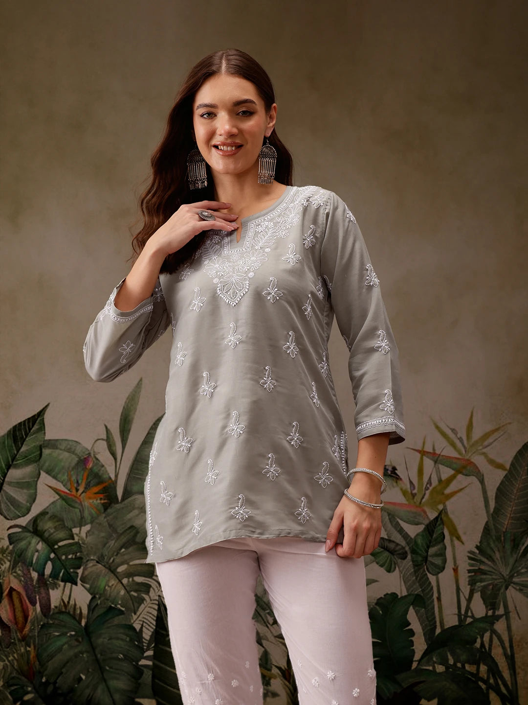 LabelChikankari Muslin Kurti Effortless Style with Handcrafted Embroidery