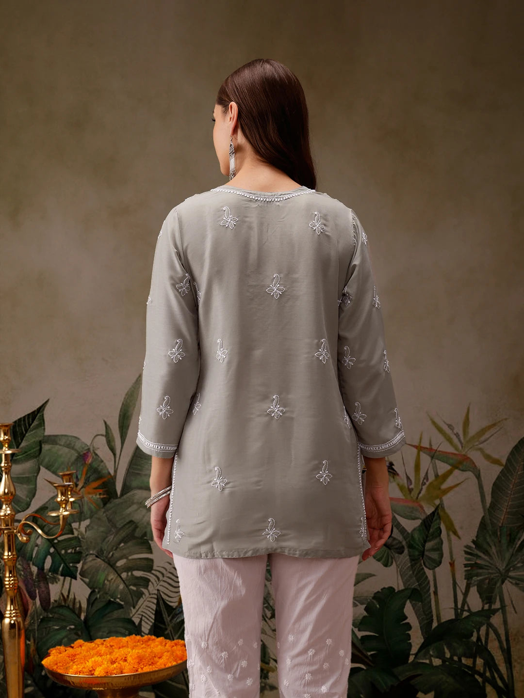 LabelChikankari Muslin Kurti Effortless Style with Handcrafted Embroidery