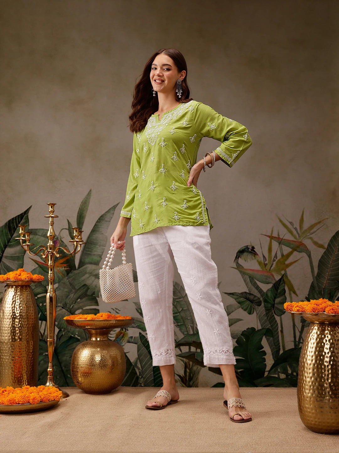 LabelChikankari Muslin Kurti Effortless Style with Handcrafted Embroidery