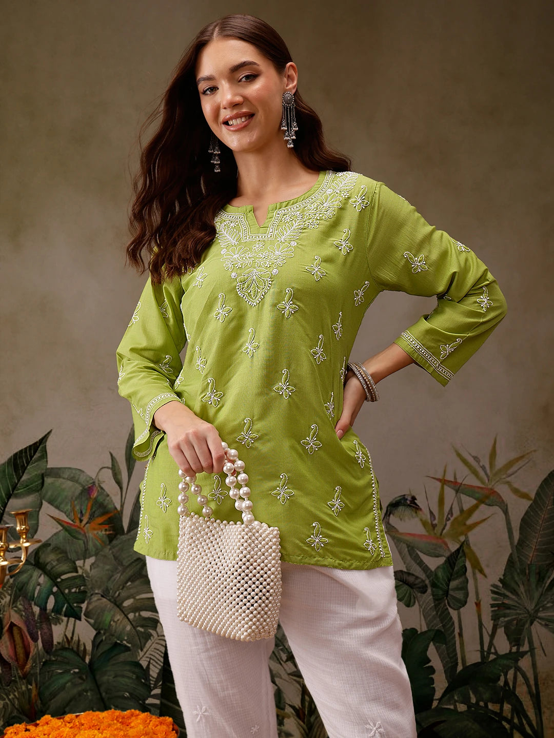 LabelChikankari Muslin Kurti Effortless Style with Handcrafted Embroidery