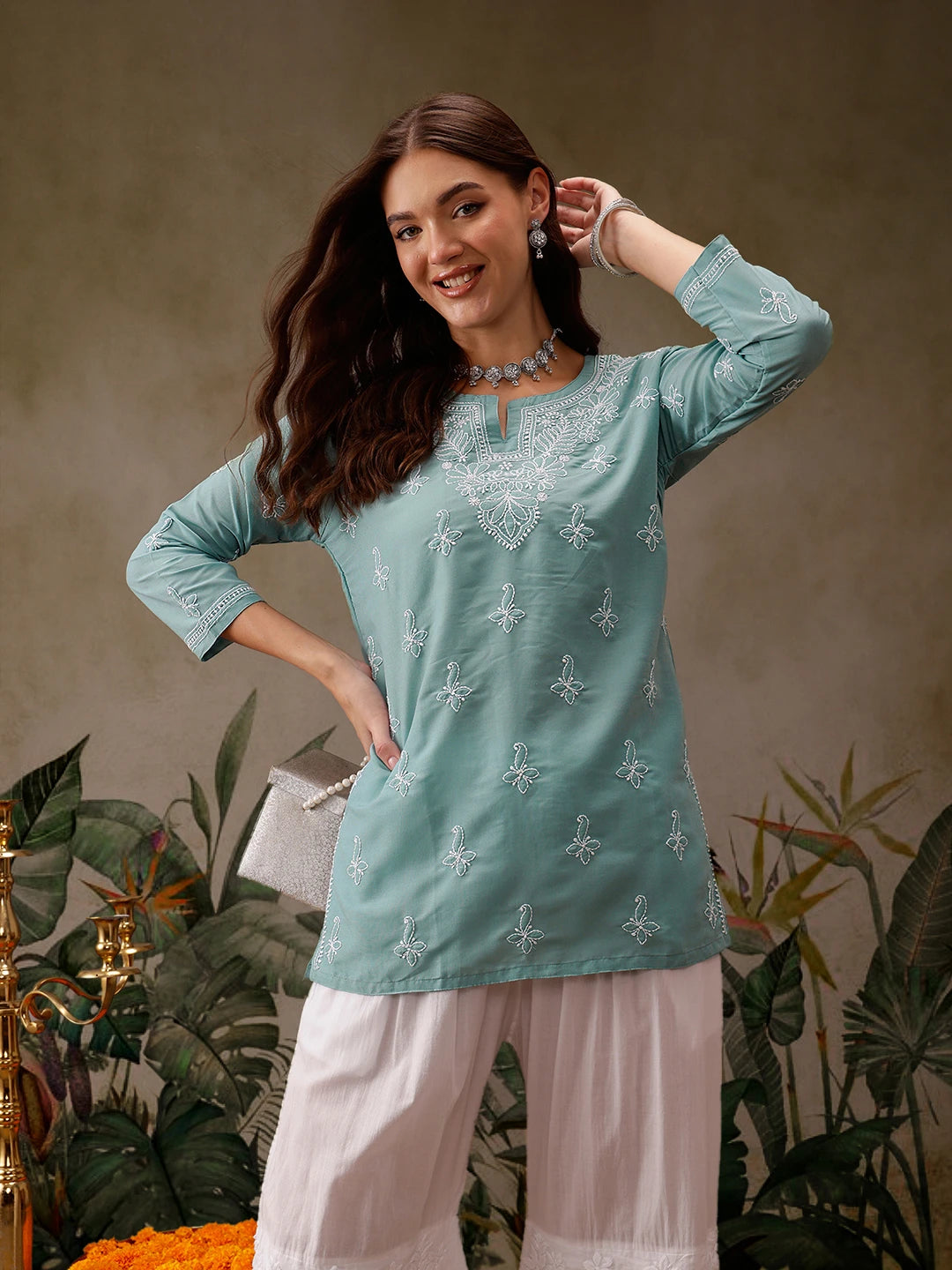 LabelChikankari Muslin Kurti Effortless Style with Handcrafted Embroidery