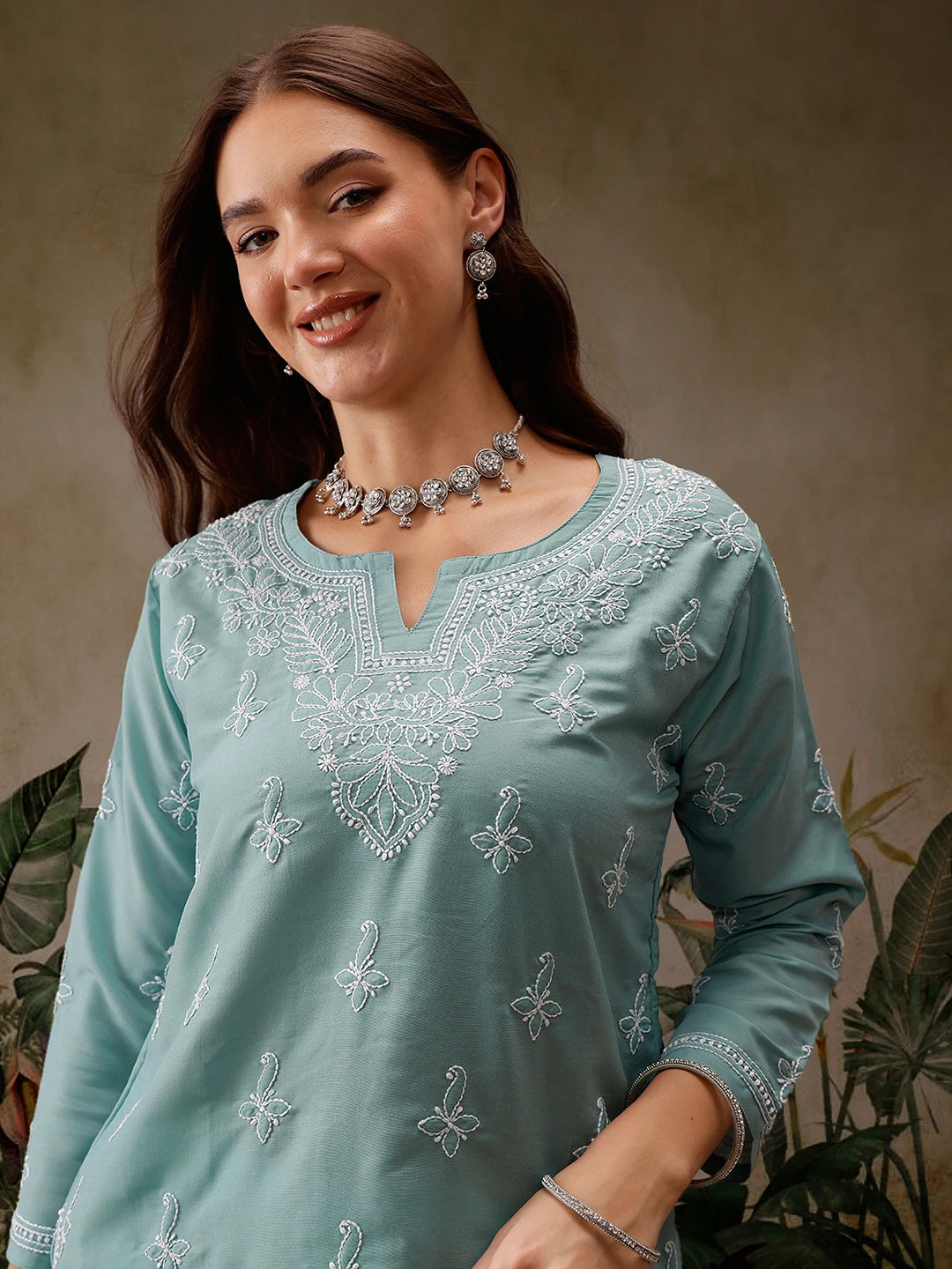 LabelChikankari Muslin Kurti Effortless Style with Handcrafted Embroidery