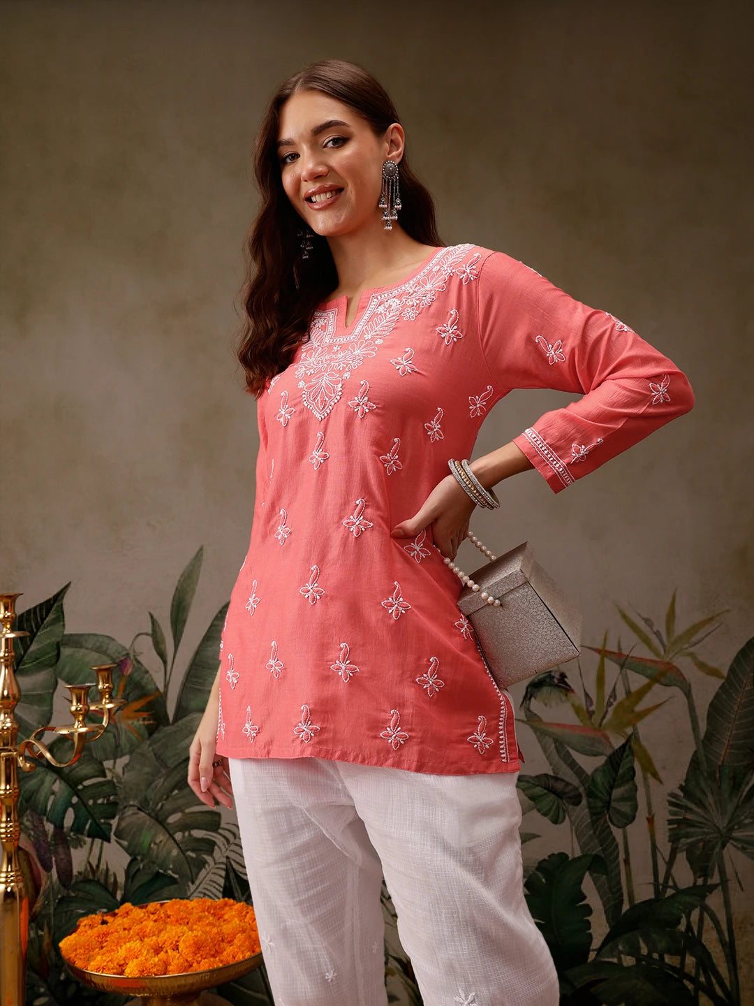 LabelChikankari Muslin Kurti Effortless Style with Handcrafted Embroidery