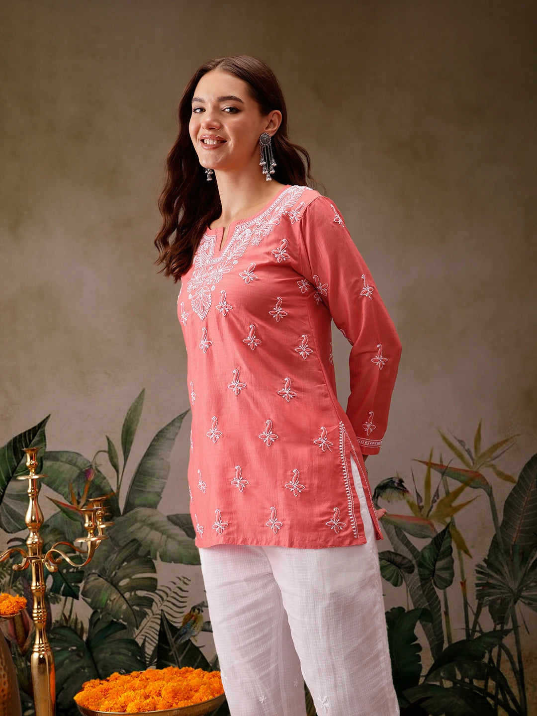 LabelChikankari Muslin Kurti Effortless Style with Handcrafted Embroidery