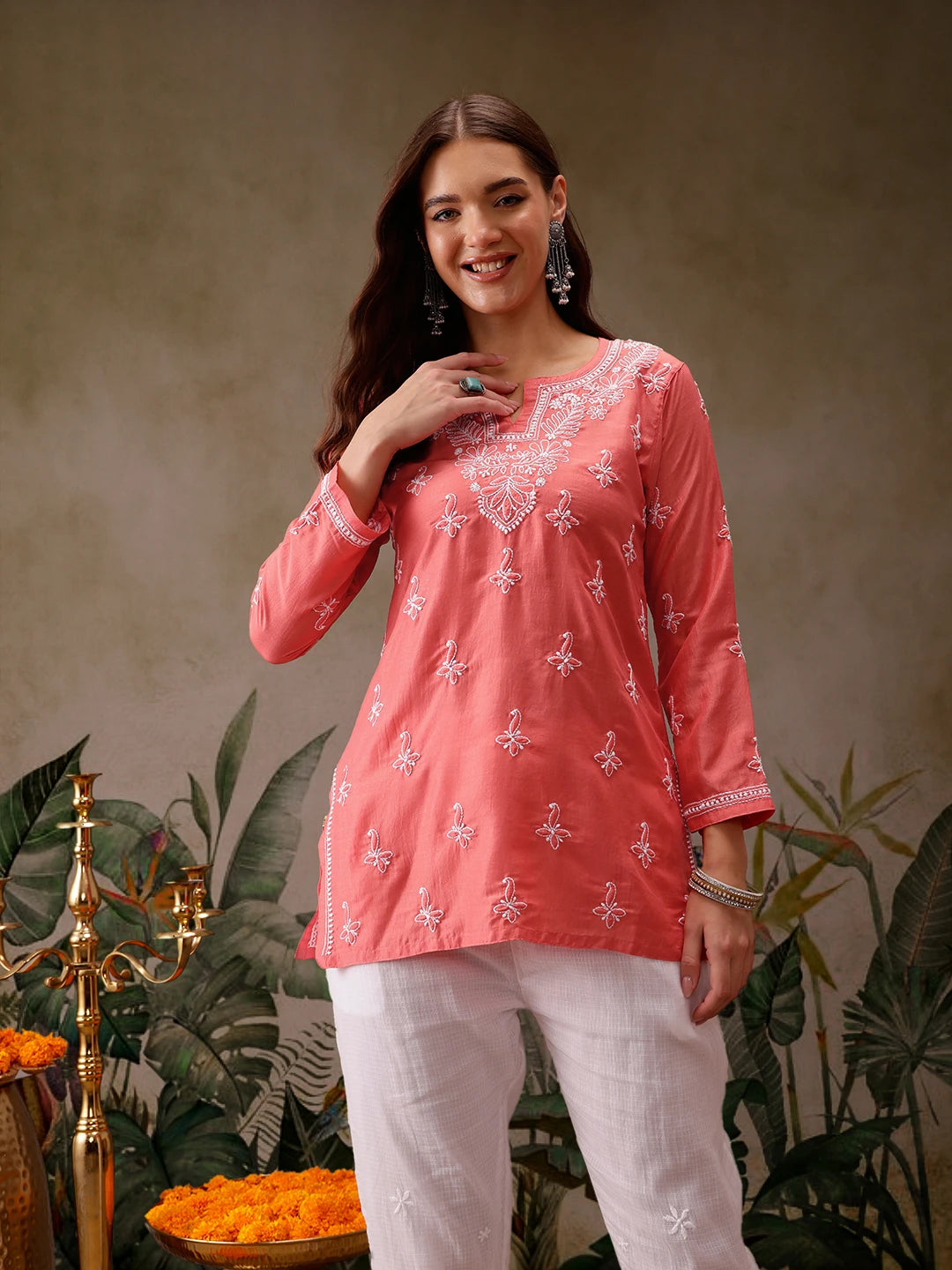 LabelChikankari Muslin Kurti Effortless Style with Handcrafted Embroidery