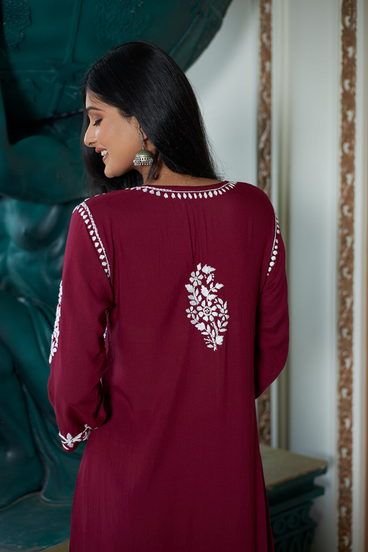 LabelChikankari’s Maroon Persian Knot Co-ord Set: A Fusion of Tradition and Comfort