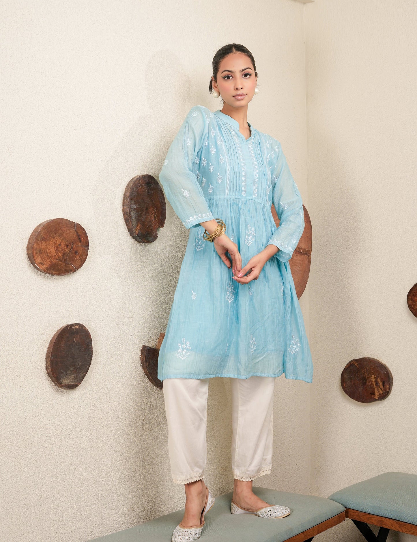 Comfortable and Elegant A-Line Kurta Set with Delicate Embroidery