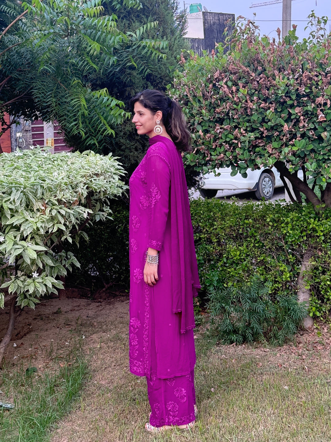 Luxurious 3D Hand Embroidery: Viscose Georgette Kurta Set