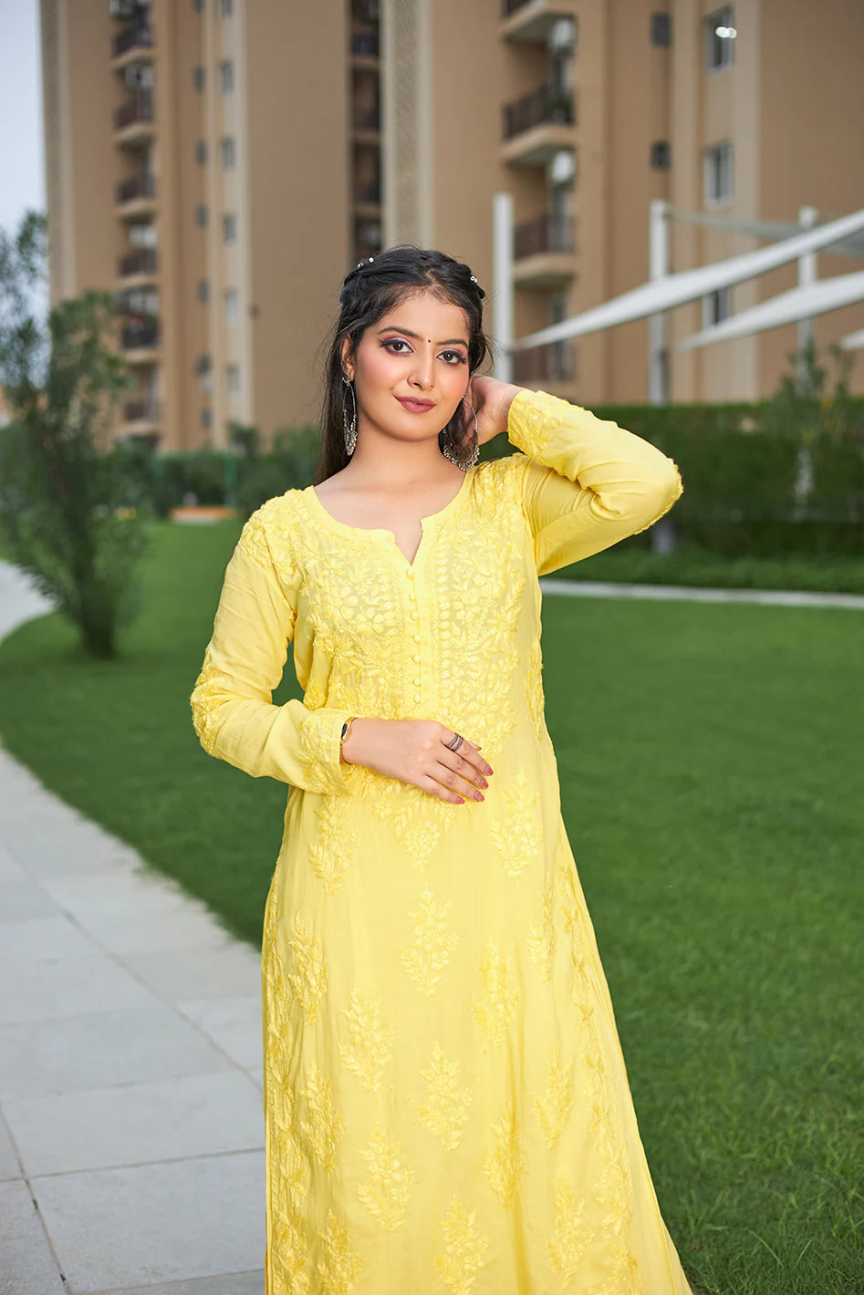 Sleek and Stylish: LabelChikankari’s Modal Cotton Yellow Co-ord Set