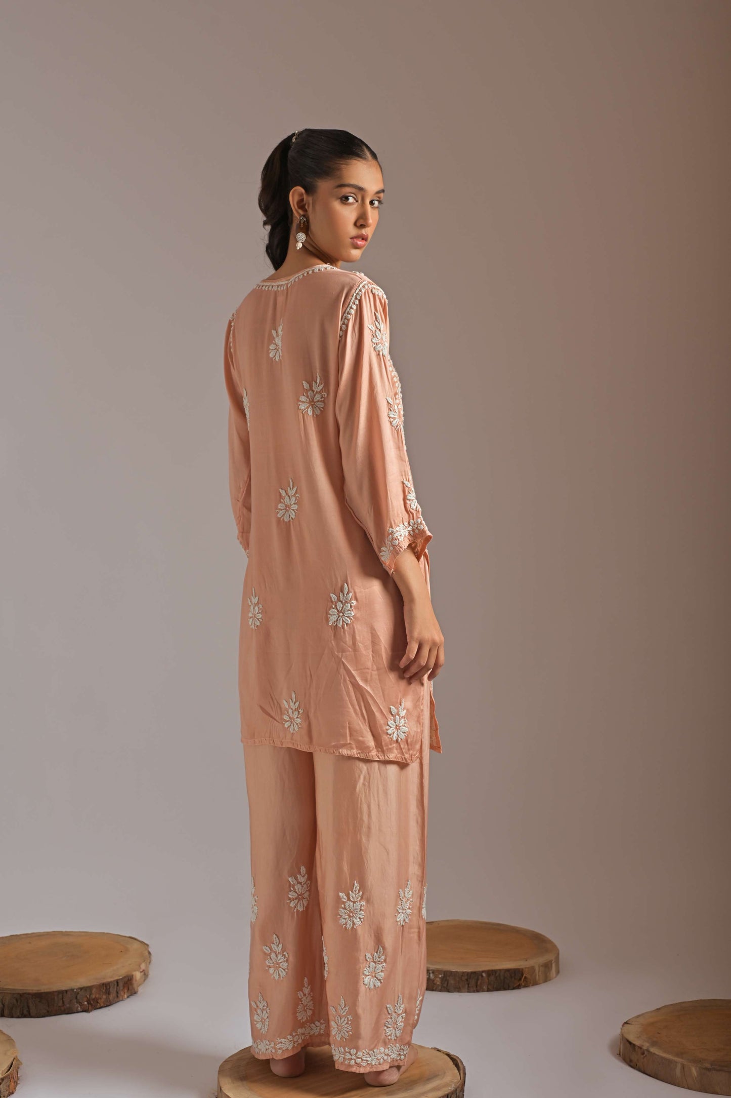 Graceful Short Kurta and Palazzo Set in Buttery Soft Fabric