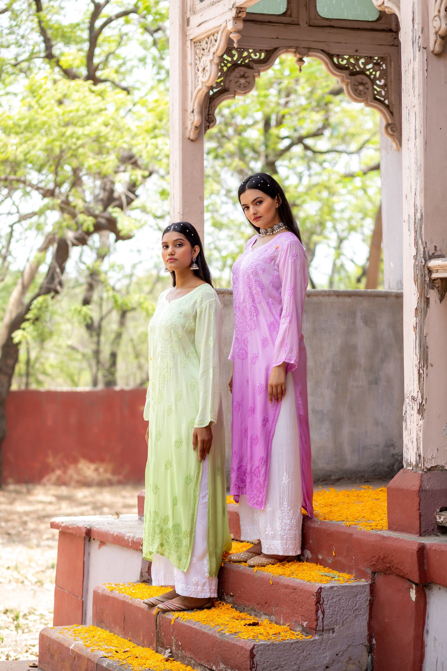 Breezy Handcrafted Chikankari Kurti and Palazzo in Soft Fabrics