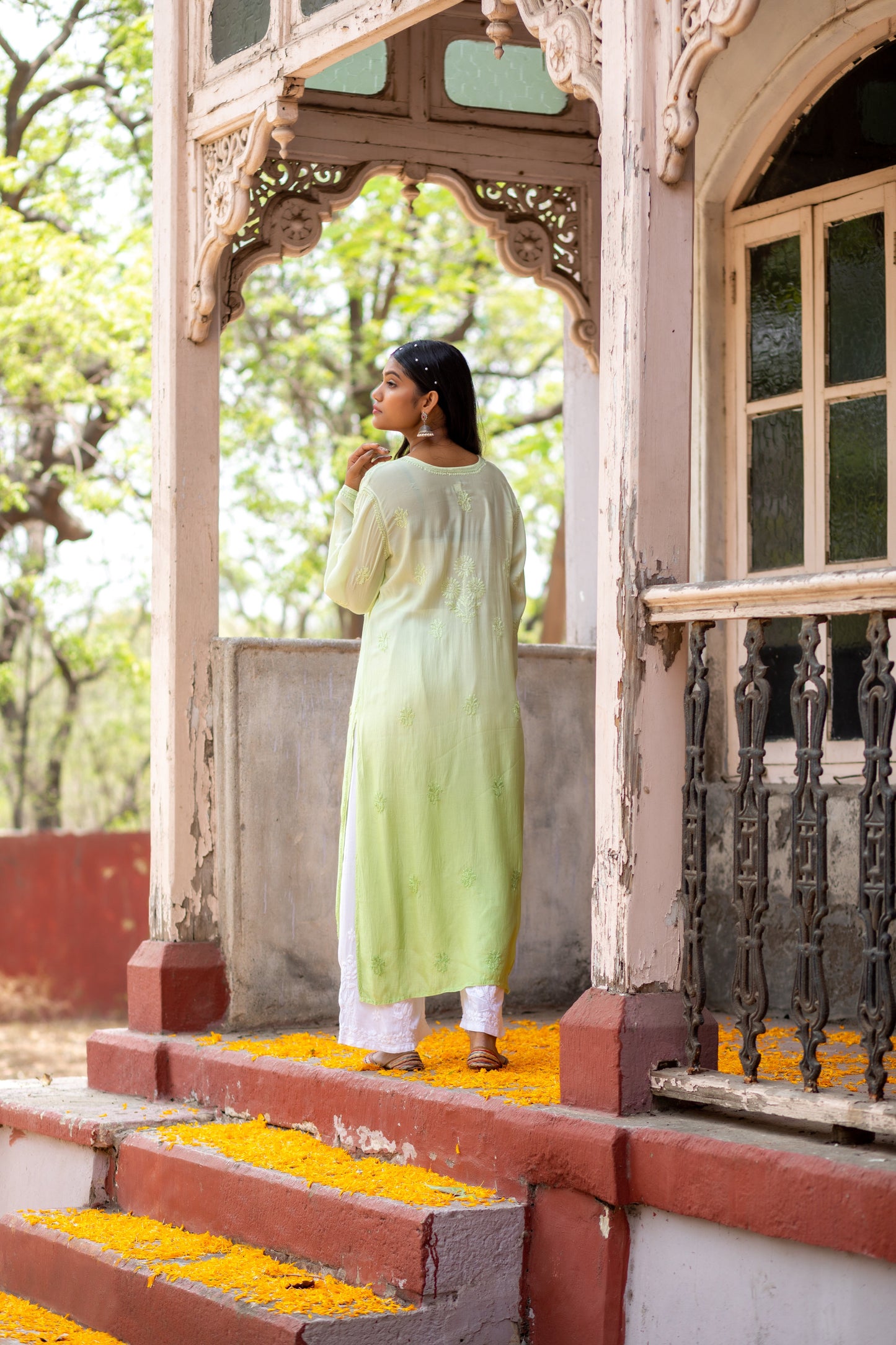 Breezy Handcrafted Chikankari Kurti and Palazzo in Soft Fabrics