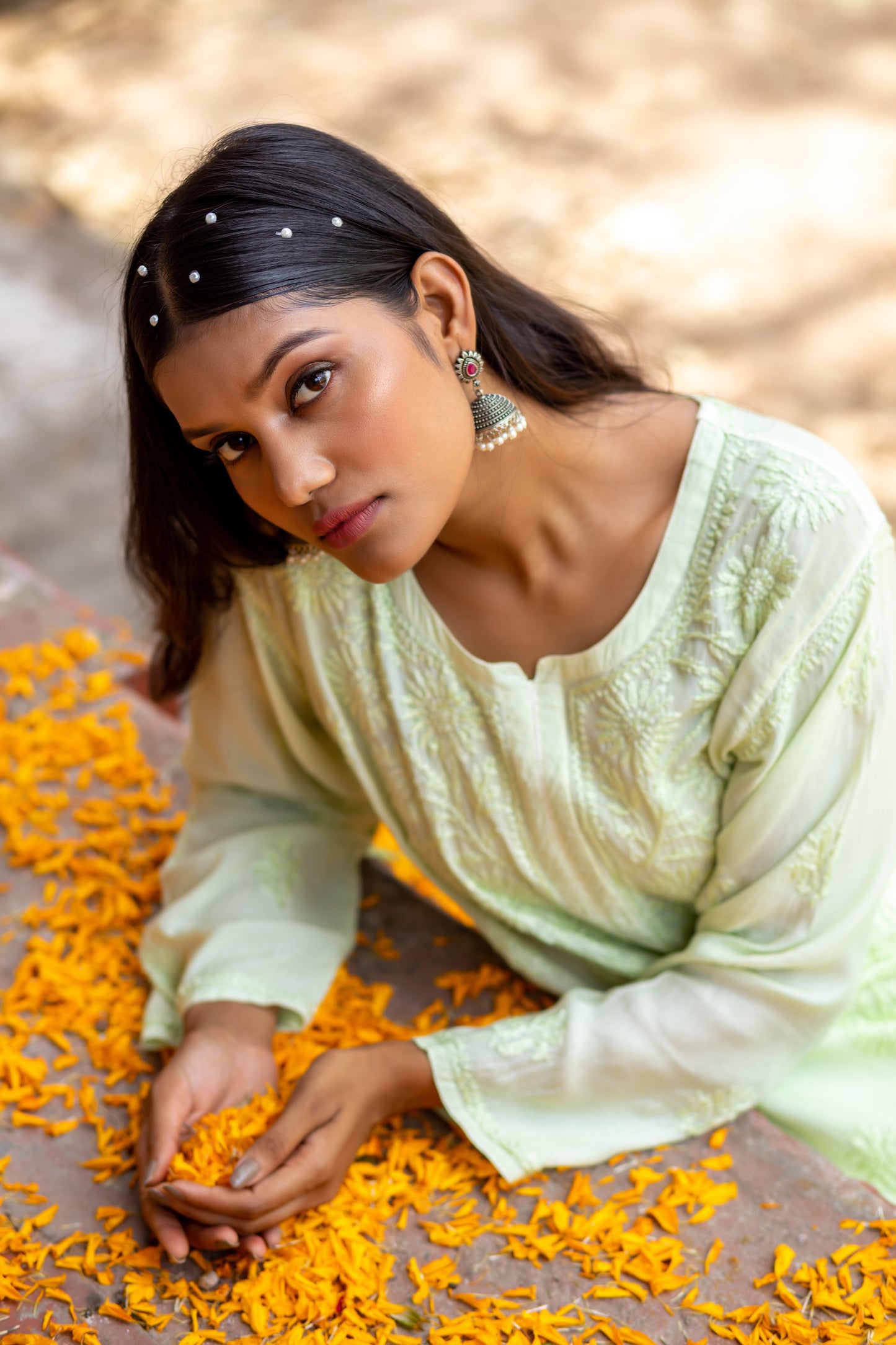 Breezy Handcrafted Chikankari Kurti and Palazzo in Soft Fabrics